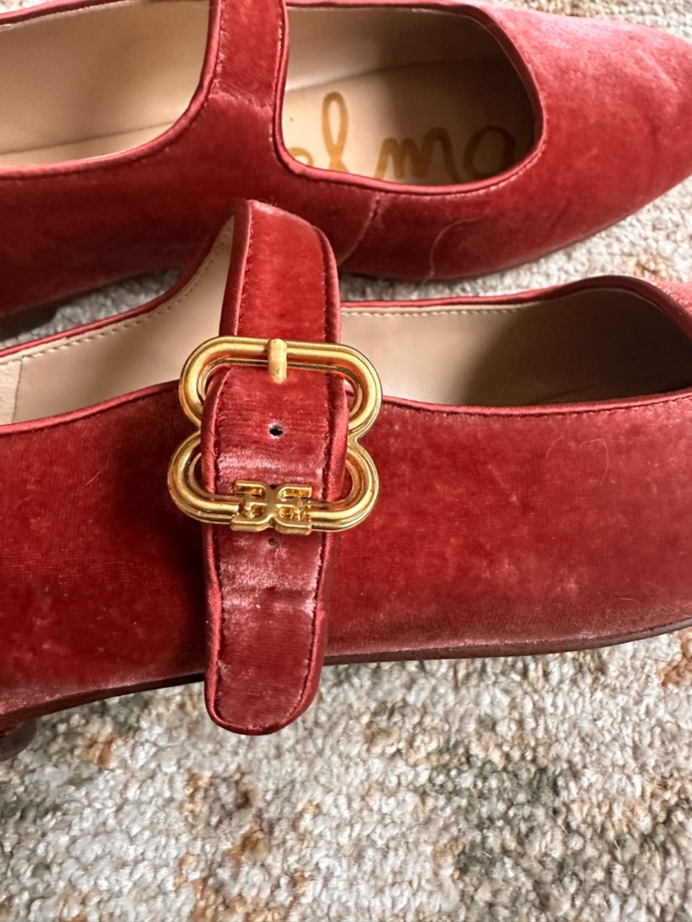 Sam Edelman Raspberry Mary Jane Flats. - Picture 13 of 16